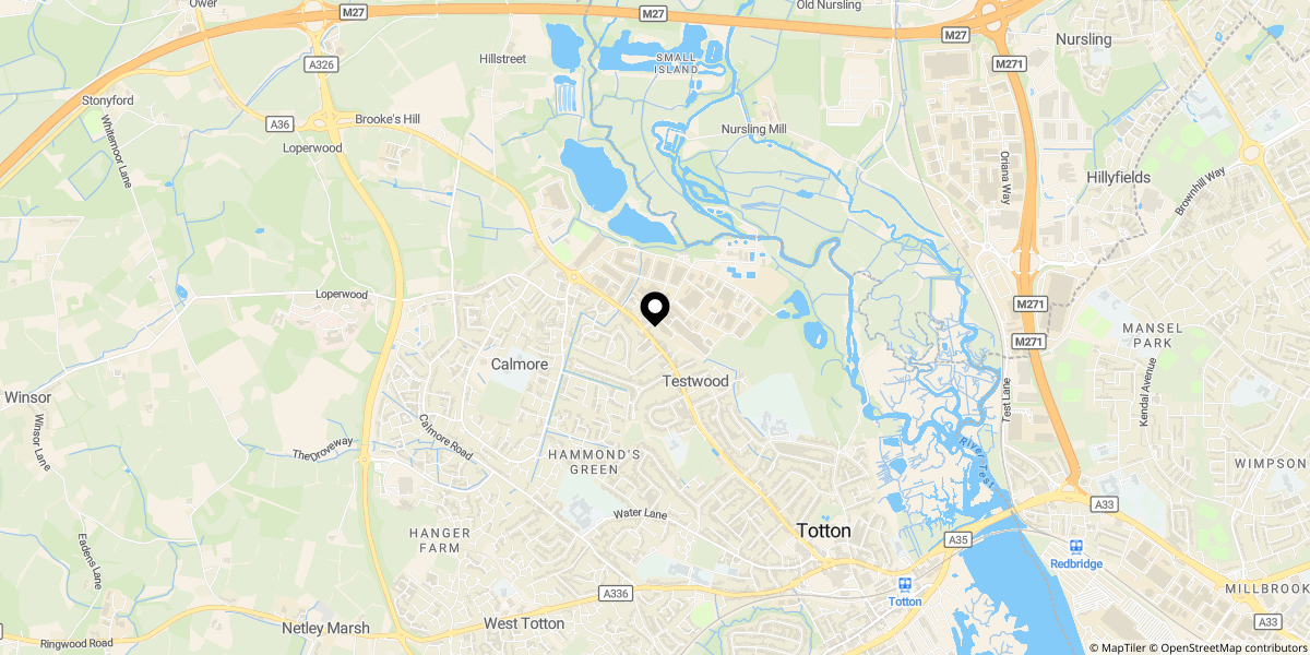 Approximate location of Royston Court, Stanley Road, Totton