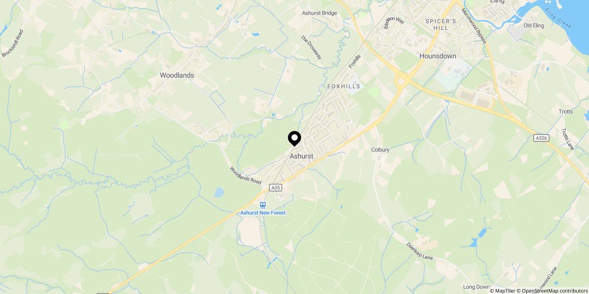 Approximate location of Fir Road, Ashurst