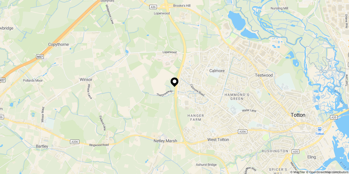 Approximate location of Barberry Drive, Totton
