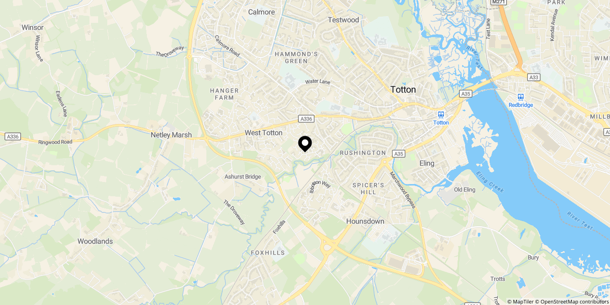 Approximate location of Itchin Close, West Totton