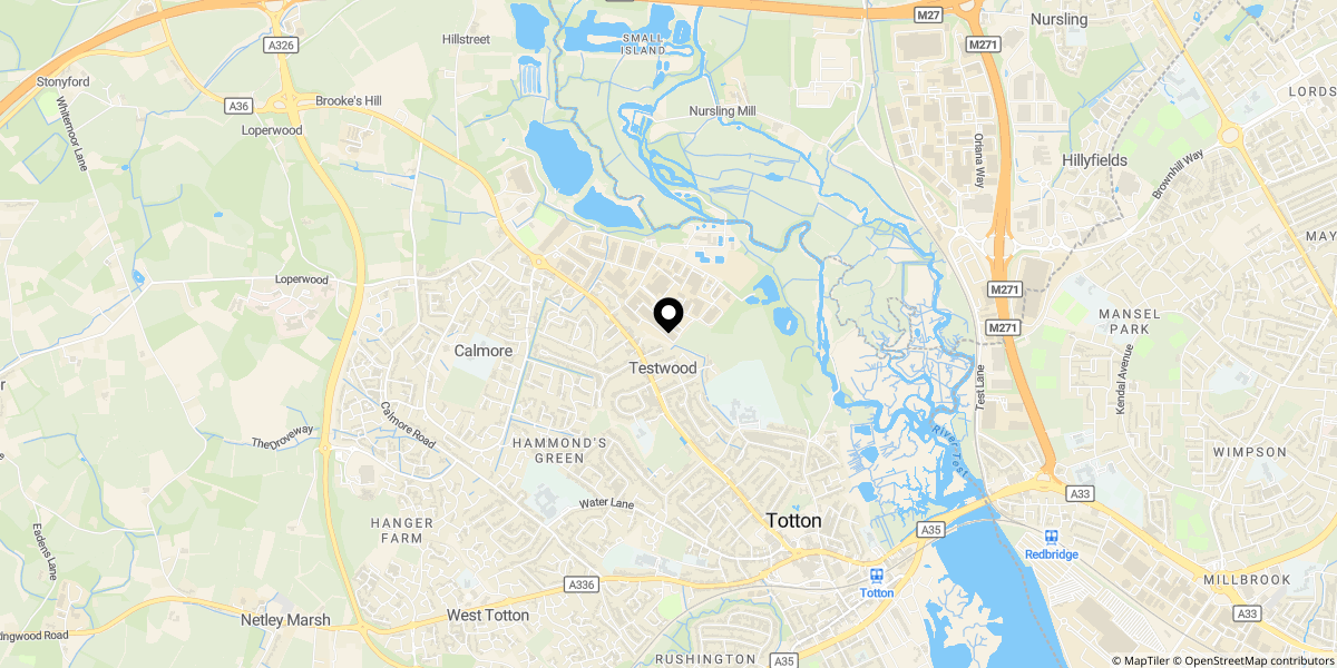 Approximate location of Hawkers Close, Totton