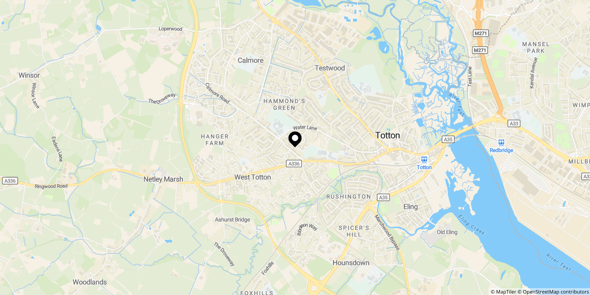 Approximate location of Portal Road, Totton, Southampton, SO40 3GB