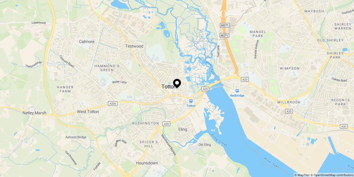 Approximate location of Causeway Crescent, Totton