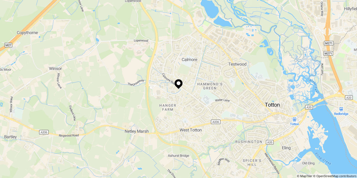 Approximate location of Tudor Close, Calmore